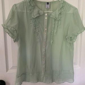 Gap Blouse- mint Green - size medium